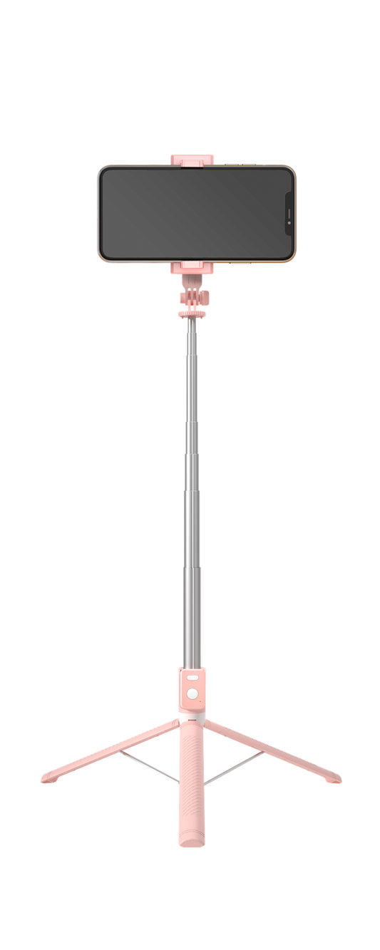 BT12 Extendable Aluminum Selfie Stick Tripod with Wireless Remote Controller
