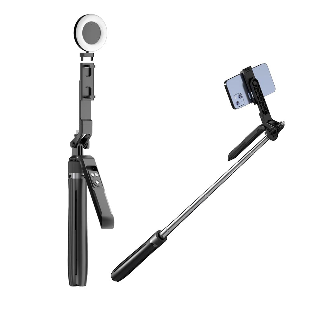 B18 Extendable Selfie Stick Tripod with Wireless Remote and Tripod Stand